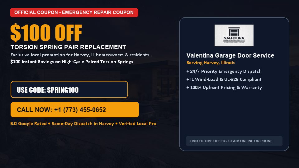 Valentina Garage Door Service $100 OFF Dual Torsion Spring Replacement in Harvey, IL